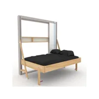 lit escamotable au plafond juno horizontal étagère 140*200 cm pin encadrement cachemire 20101005713