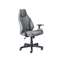 westland - fauteuil de bureau simili gris et tissu noir