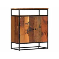 buffet bahut armoire console meuble de rangement latérale 76 cm bois récupération massif et acier helloshop26 4402059