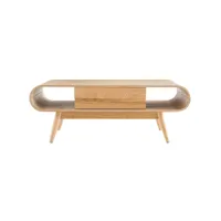table basse rectangulaire avec rangements scandinave bois clair l120 cm baltik