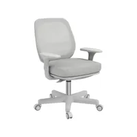 chaise de bureau ergonomique hauteur réglable pivotante 360° revêtement maille gris