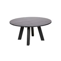 rhonda - table repas ronde en chêne noir d150 375420-bn