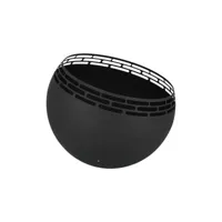 brasero sphère design en métal noir - ajouré pointillés