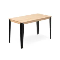 table salle à manger lunds  80x140x75cm  noir-naturel. box furniture ccvl8014075 ng-na