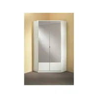 armoire dressing d'angle dingle 2 portes miroirs 95*95 blanche 20100889298