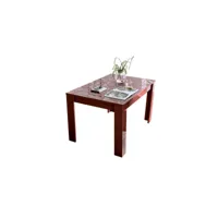 table de repas à allonge laquée rouge brillant - kioo - l 137-185 x l 90 x h 79 cm - neuf