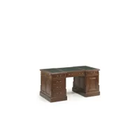 bureau 6 tiroirs bois bronze marron 160x80x80cm - bois-bronze - décoration d'autrefois