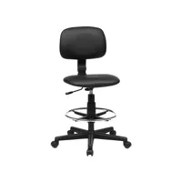fauteuil de bureau chaise en toile siège ergonomique tabouret avec repose-pieds réglable pivotant à 360° charge 120 kg noir helloshop26 12_0001456