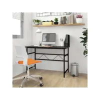 bureau d'ordinateur  bureau informatique noir 105x55x72 cm mdf et métal meuble pro frco98787