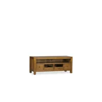 meuble tv 4 tiroirs bois bronze marron 110x40x45cm - bois-bronze - décoration d'autrefois