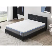 lit avec tête de lit + matelas 160x200cm souple - latex et mémoire de forme - épaisseur 28cm + lit avec tête de lit