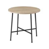 tectake table de salle à manger industrielle ronde ennis 80x76cm - bois clair industriel, chêne sonoma 404337