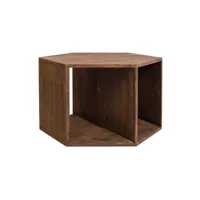 mobili rebecca table de salon basse hexagonale bois marron 41x60x60