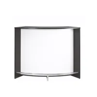 meuble bar comptoir d'accueil noir 3 tablettes 134,5 x 104,8 x 55,3 cm - coloris: blanc snack130nob