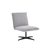 fauteuil lounge pivotant en tissu gris clair avec pied central - tanger