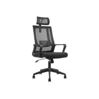 stando - fauteuil de bureau noir avec têtière réglable