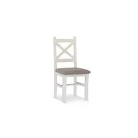 lot de 2 chaises bois blanc 47x51.5x102cm - décoration d'autrefois