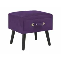 table de nuit chevet commode armoire meuble chambre violet foncé 40x35x40 cm velours helloshop26 1402063