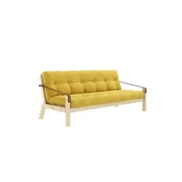 banquette futon poetry en pin massif coloris miel couchage 130 x 190 cm. 20100995913