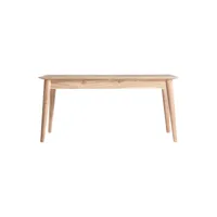 table à rallonge en bois de mindi blanc, 160x80x76 cm