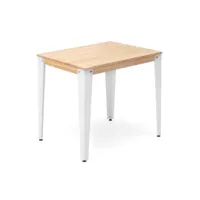 table salle à manger lunds  59x59x75cm  blanc-naturel. box furniture ccvl595975 bl-na