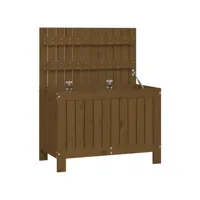 coffre boîte meuble de jardin rangement marron miel 76 x 42,5 x 54 cm bois pin helloshop26 02_0013105