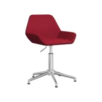 vidaxl chaise pivotante de bureau rouge bordeaux tissu
