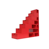 escalier cube de rangement hauteur 175 cm  rouge esc175-red