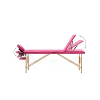 vidaxl table de massage pliable 3 zones bois rose 110188