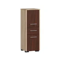 astoria - armoire colonne de salle de bain contemporaine 85x30x30 cm - meuble de rangement design moderne - sonoma/wengé