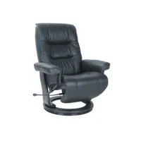 fauteuil de relaxation design - max - cuir noir