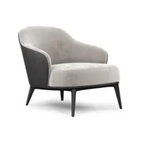 fauteuil tapissé en velours - luc gris clair