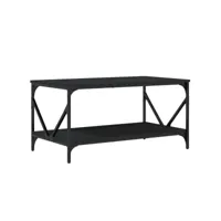 table de salon noir 90x50x45 cm bois d'ingénierie