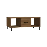 table de salon chêne marron 102x50x40 cm bois d'ingénierie