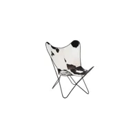 chaise en peau de vache et métal 75x87x86cm