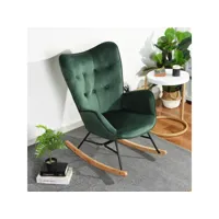 fauteuil à bascule fauteuil relax de luxe velours vert scandinave