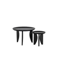 high heels - set de 2 tables basses rondes en bois noir