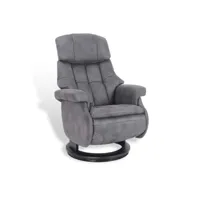 fauteuil de relaxation design avec pouf intégré - cosy - microfibre anthracite