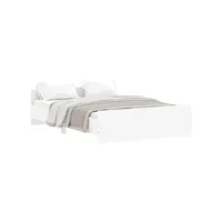 moderne structure de lit avec tête de lit/pied de lit blanc 140x190 cm deco496580