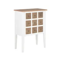 buffet bahut armoire console meuble de rangement blanc 80 cm bois massif helloshop26 4402224