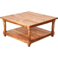 table basse à fumere style rustique en bois massif de tilleul finition naturelle l90xpr90xh45 cm