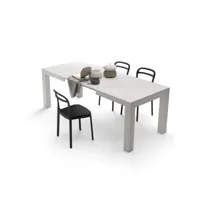 mobili fiver, table extensible cuisine, iacopo, frêne blanc, made in italy