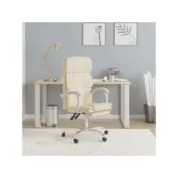 vidaxl fauteuil inclinable de bureau crème similicuir