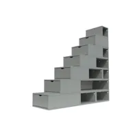 escalier cube de rangement hauteur 175 cm  gris esc175-g