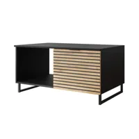 olympie - table basse - bois et noir - 100 cm - best mobilier - noir et bois