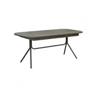 table repas extensible l180-220 cm en bois cendré et métal - kubi