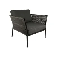 fauteuil de jardin en aluminium et cordage gris anthracite - kola 3709