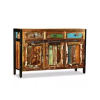 buffet bahut armoire console meuble de rangement bois de récupération massif 120 cm helloshop26 4402181