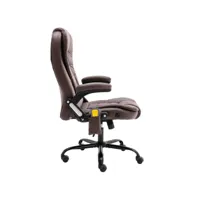 vidaxl chaise de bureau de massage marron foncé similicuir daim