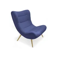 paris prix - fauteuil scandinave design roman 95cm bleu